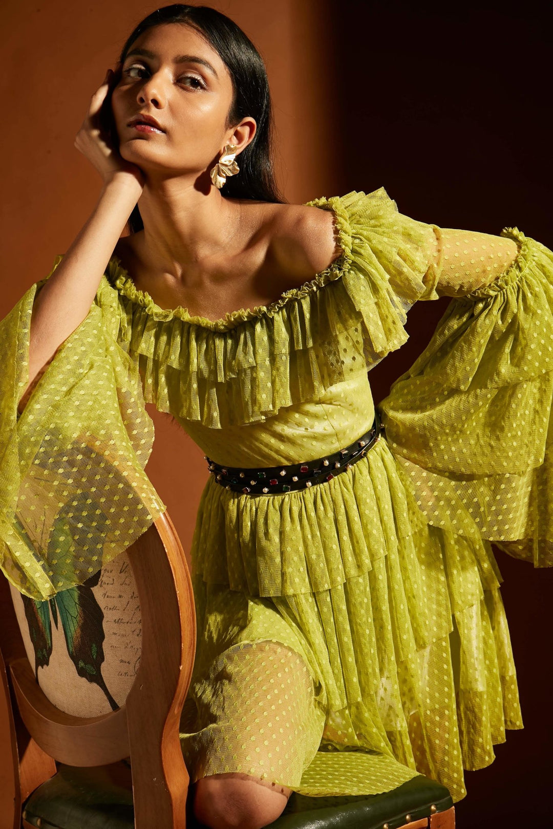 Ruffled Tulle Short Dress - Shopzabella