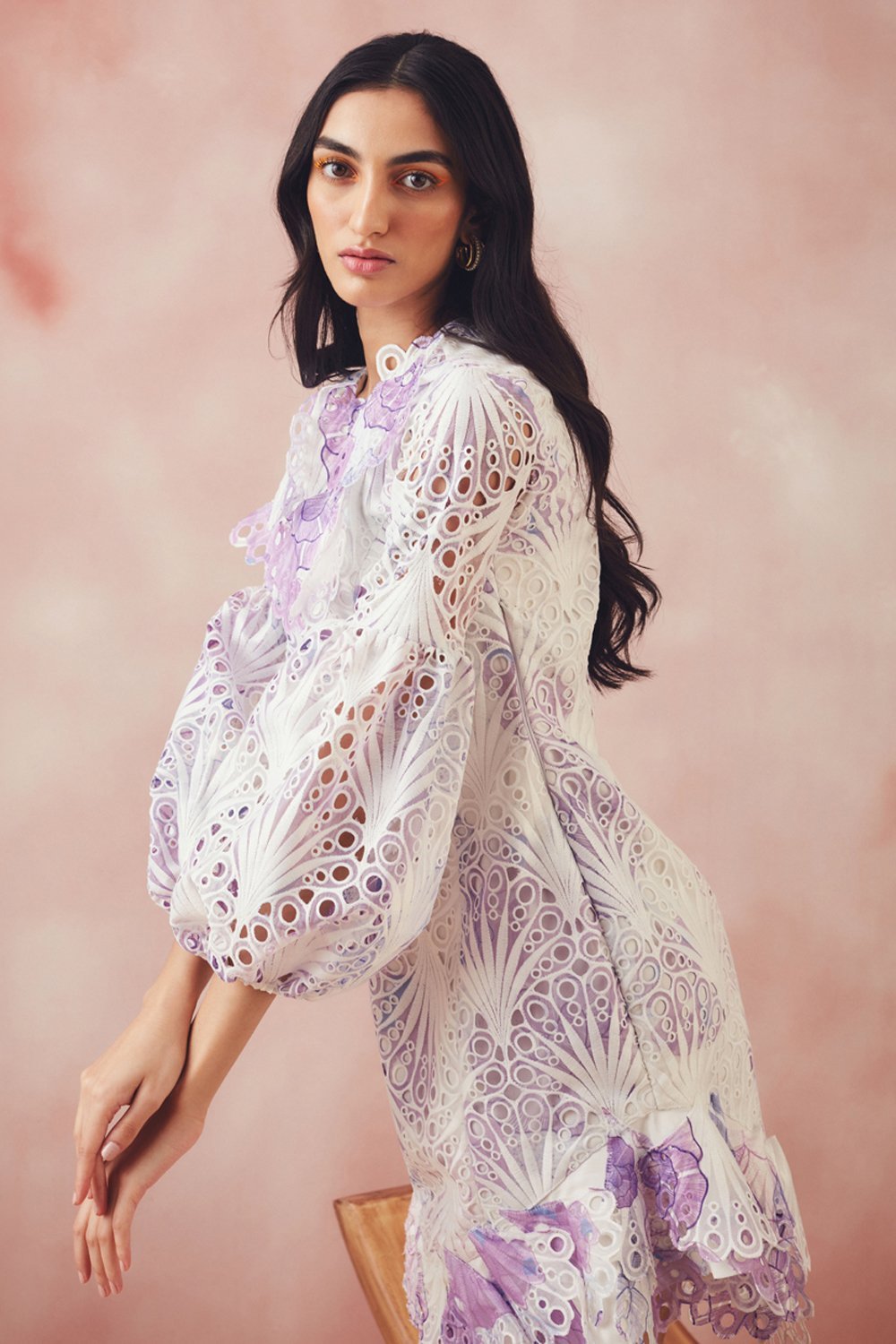 Scalloped Lavender Dress - Zabella