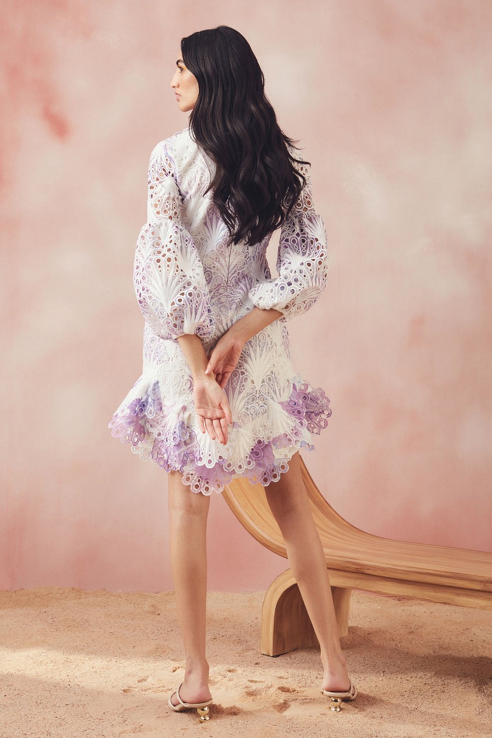 Scalloped Lavender Dress - Zabella