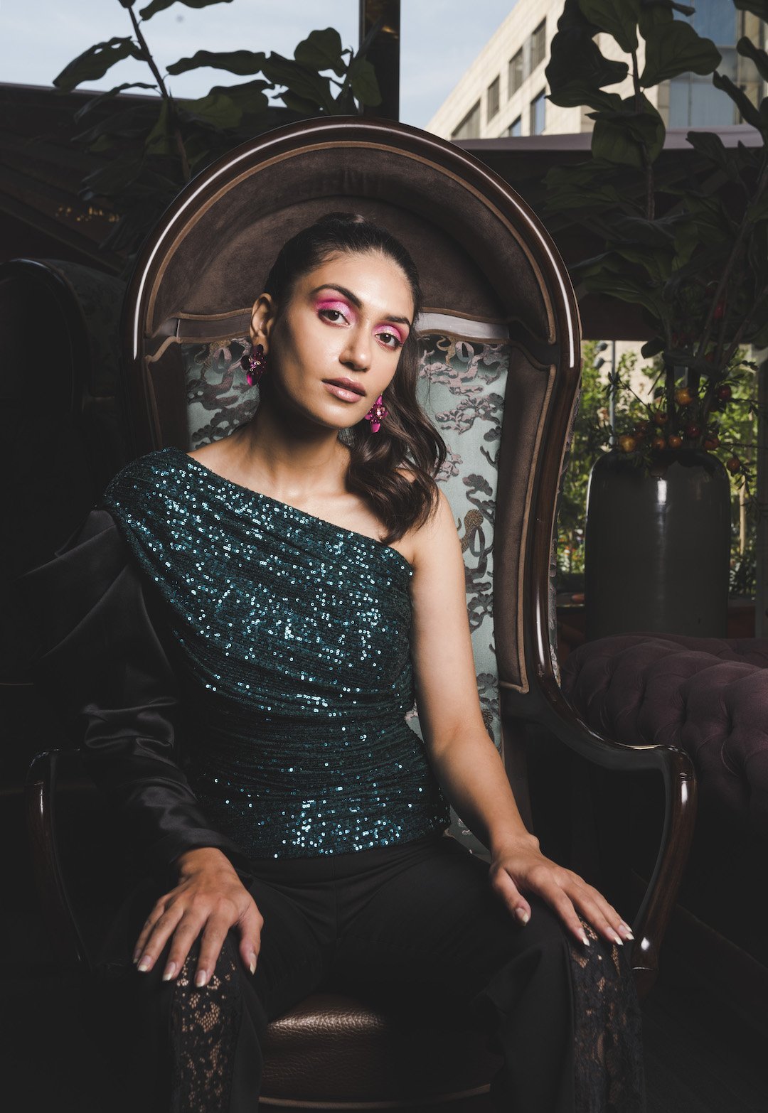 Sequin One Shoulder Top - Shopzabella