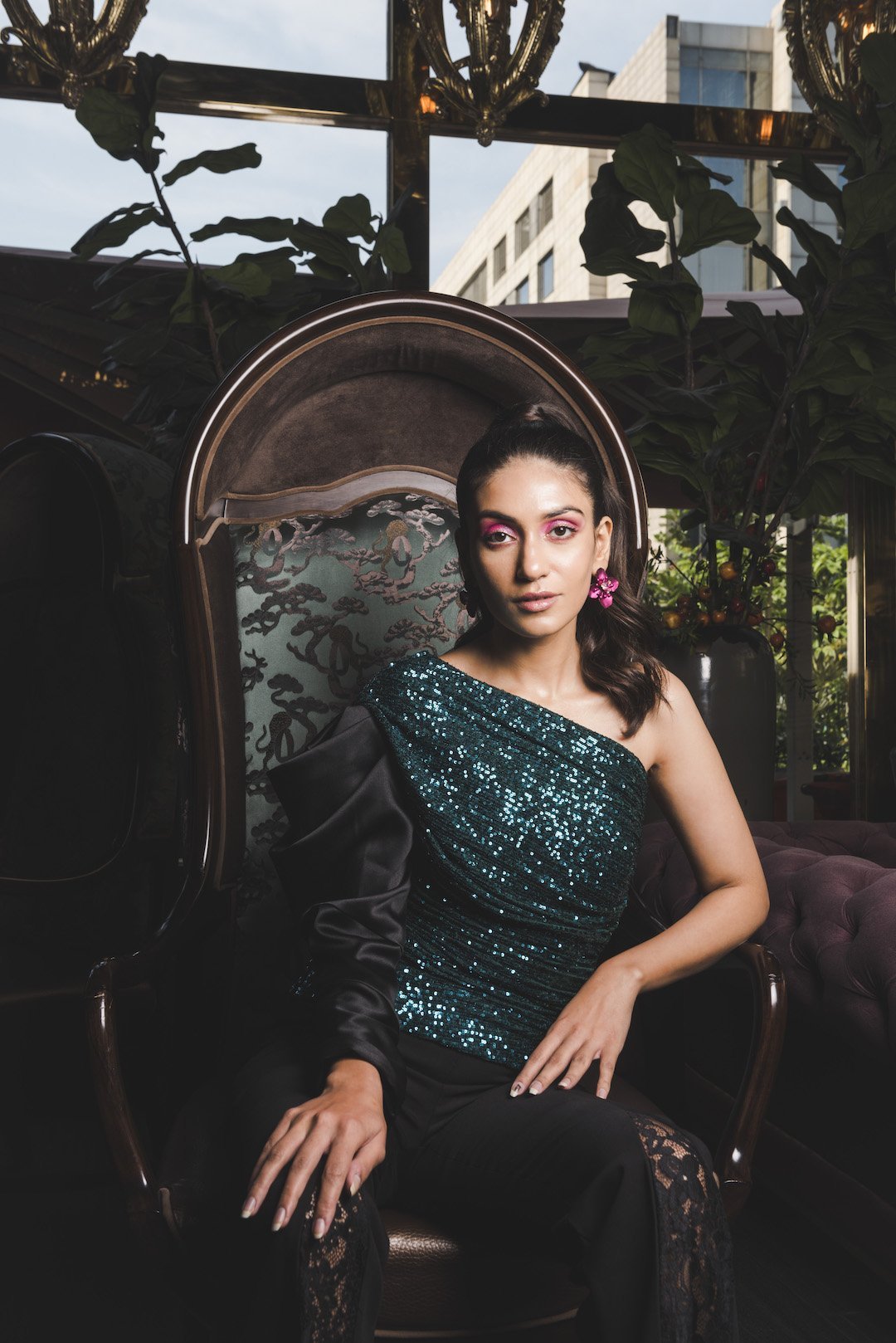 Sequin One Shoulder Top - Shopzabella