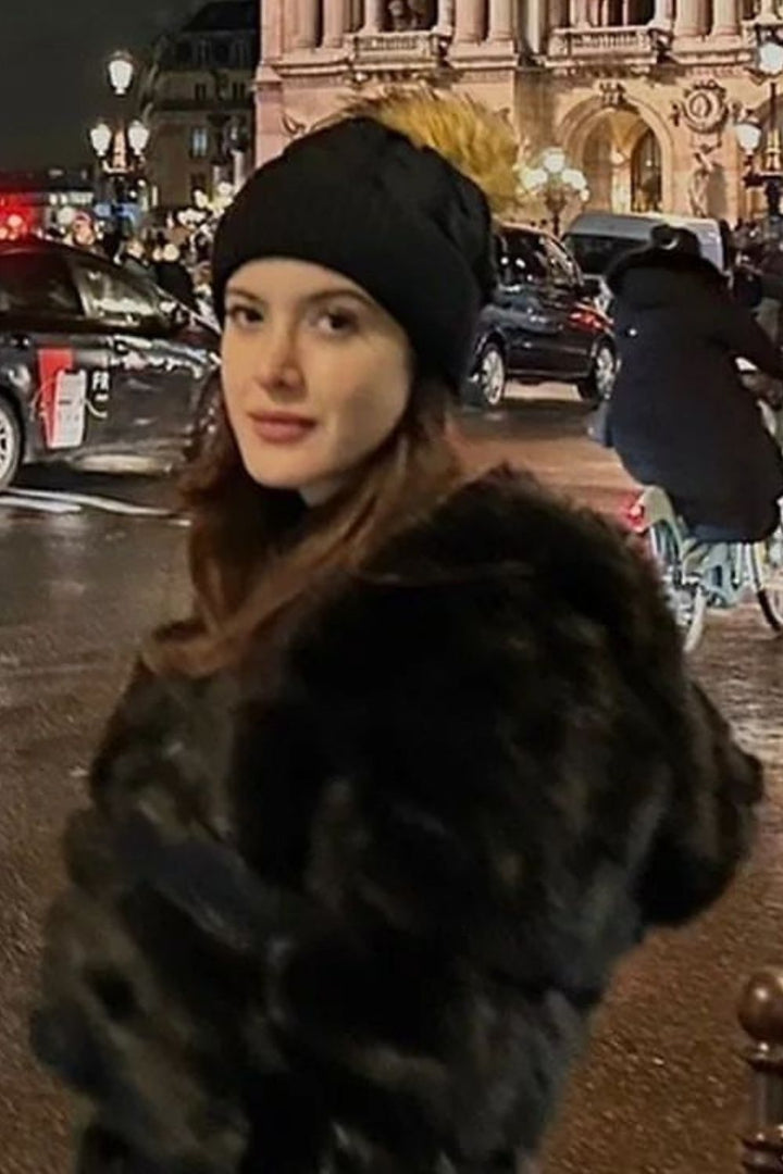 Shanaya Kapoor In Our Black Faux Fur Jacket with Hood - Zabella
