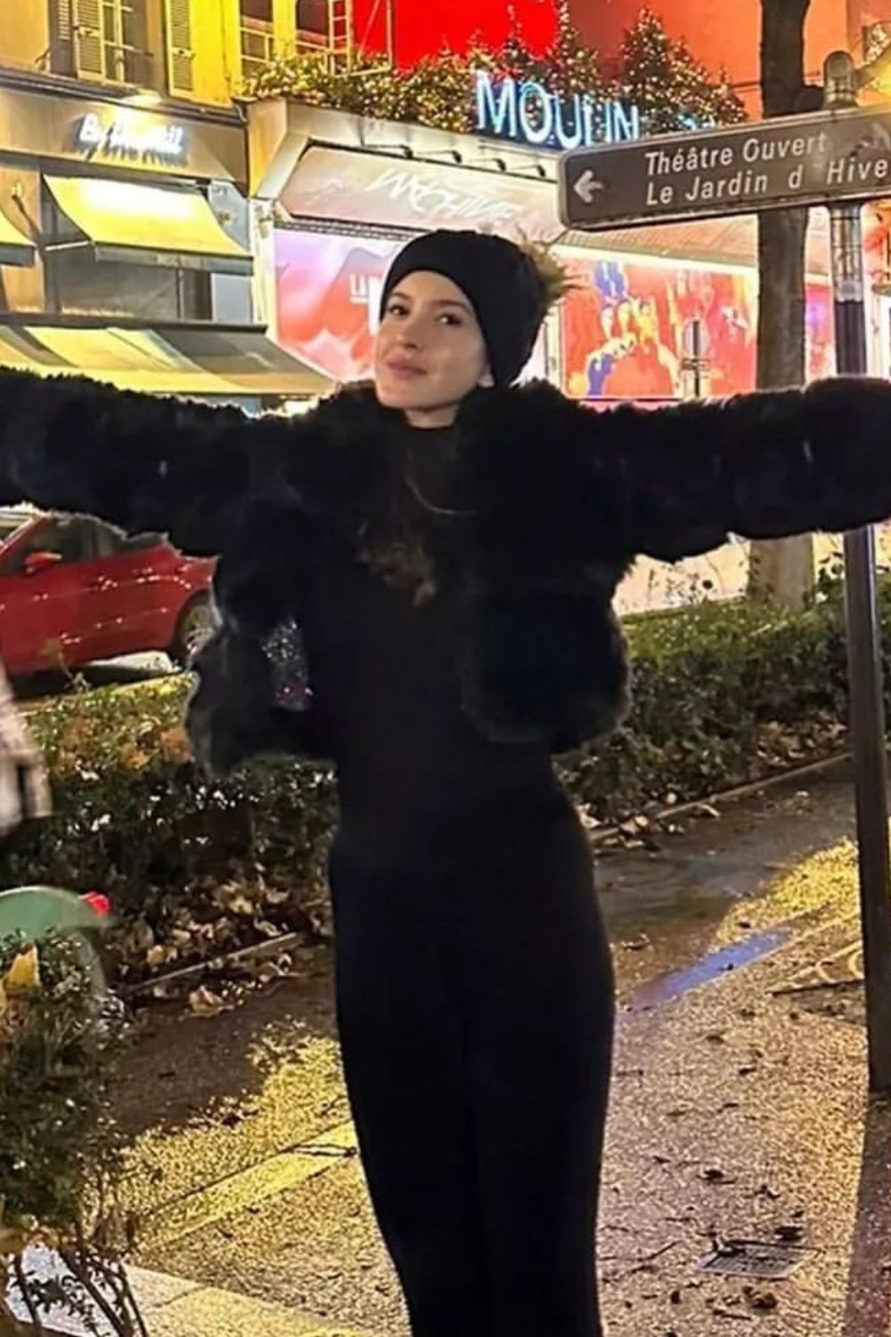 Shanaya Kapoor In Our Black Faux Fur Jacket with Hood - Zabella
