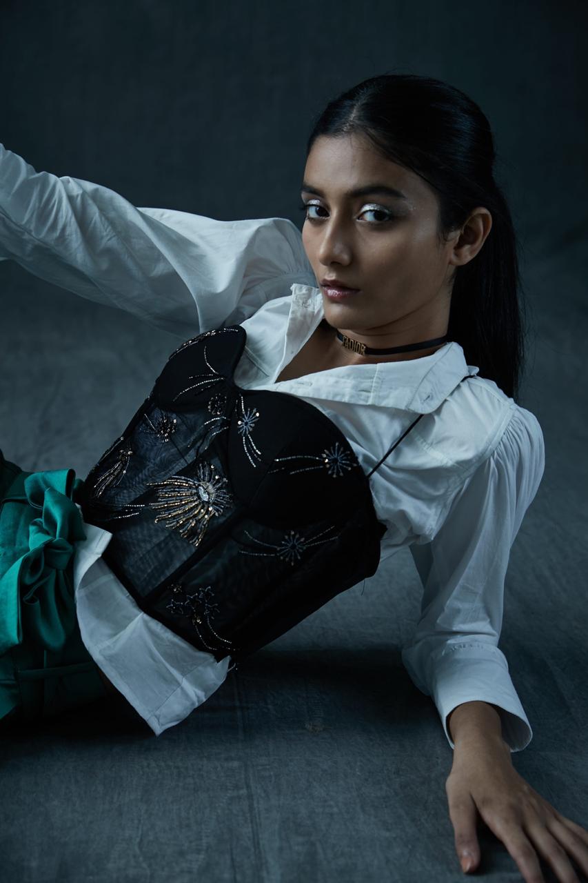 Shirt With Embroidered Corset - Shopzabella