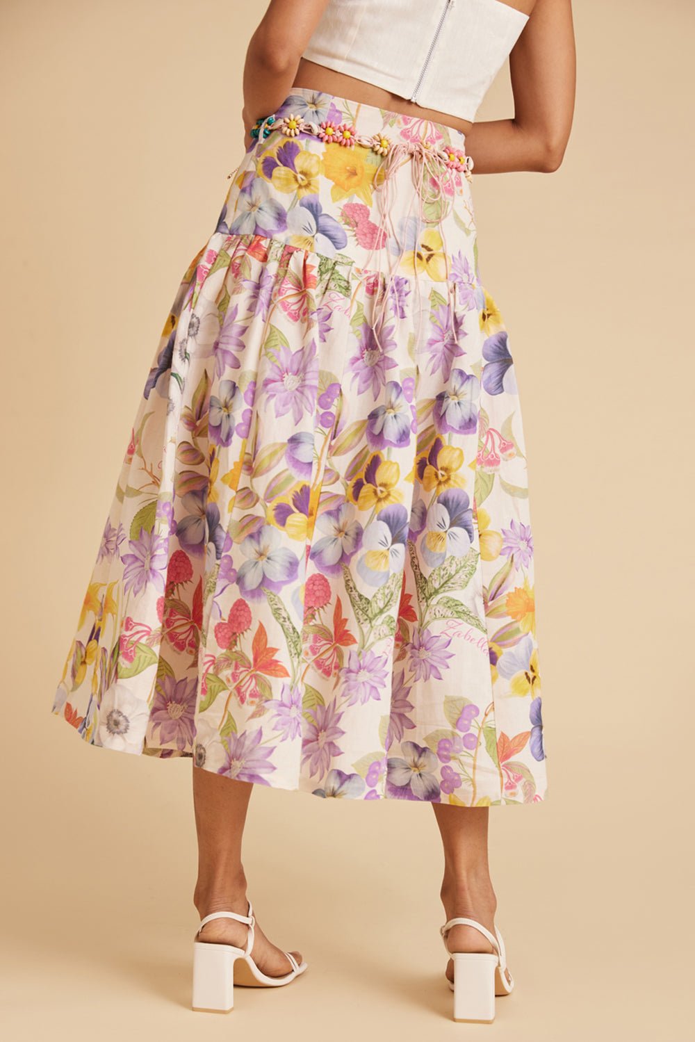 Silk Linen Floral Top - Zabella