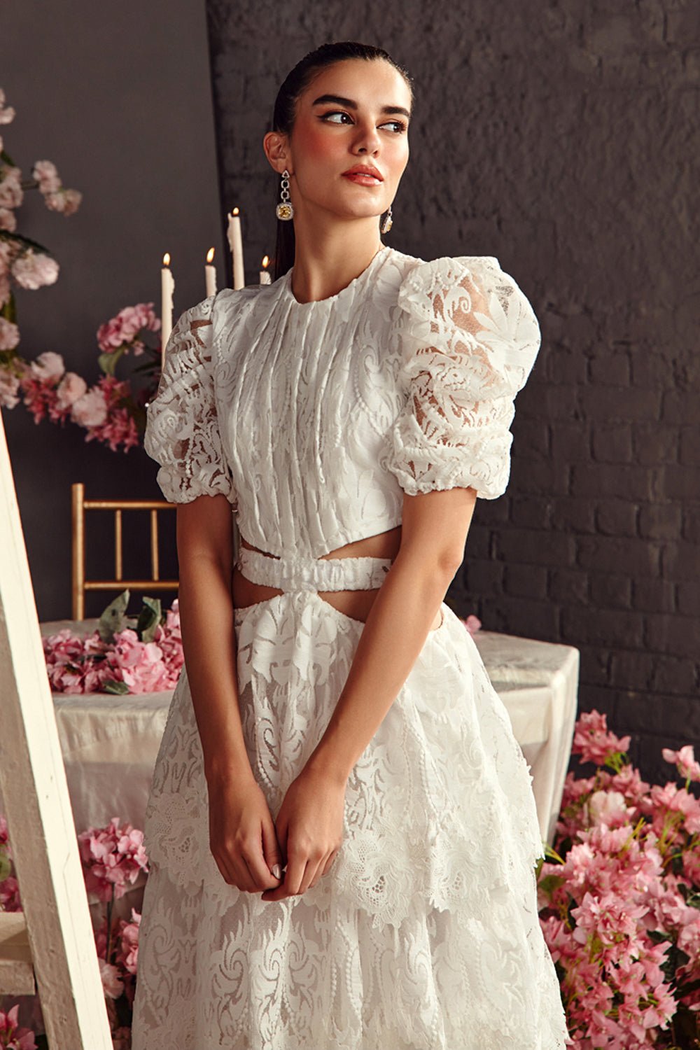 Textured Organza Midi Dress - Zabella