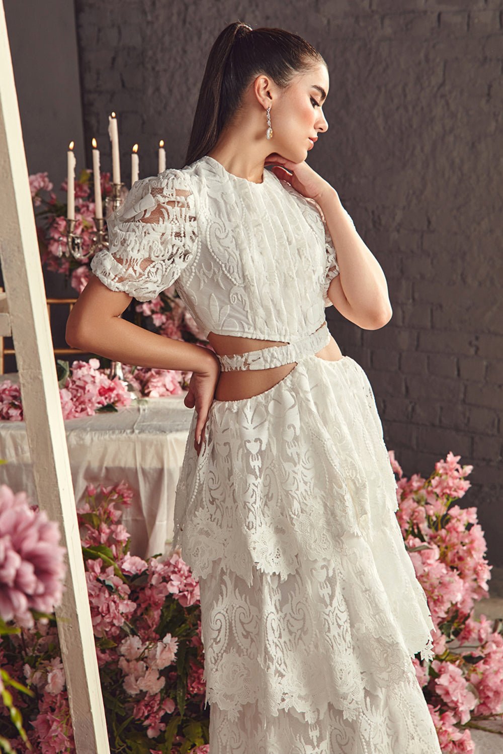 Textured Organza Midi Dress - Zabella