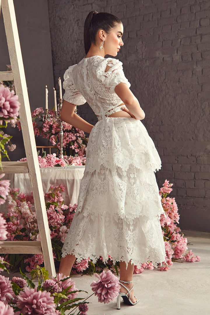 Textured Organza Midi Dress - Zabella