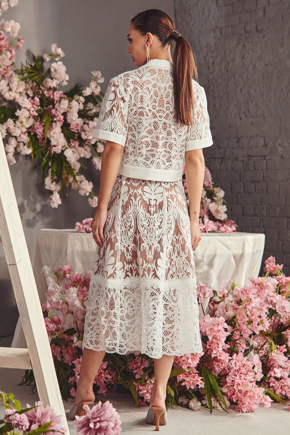 White Flared Skirt - Zabella