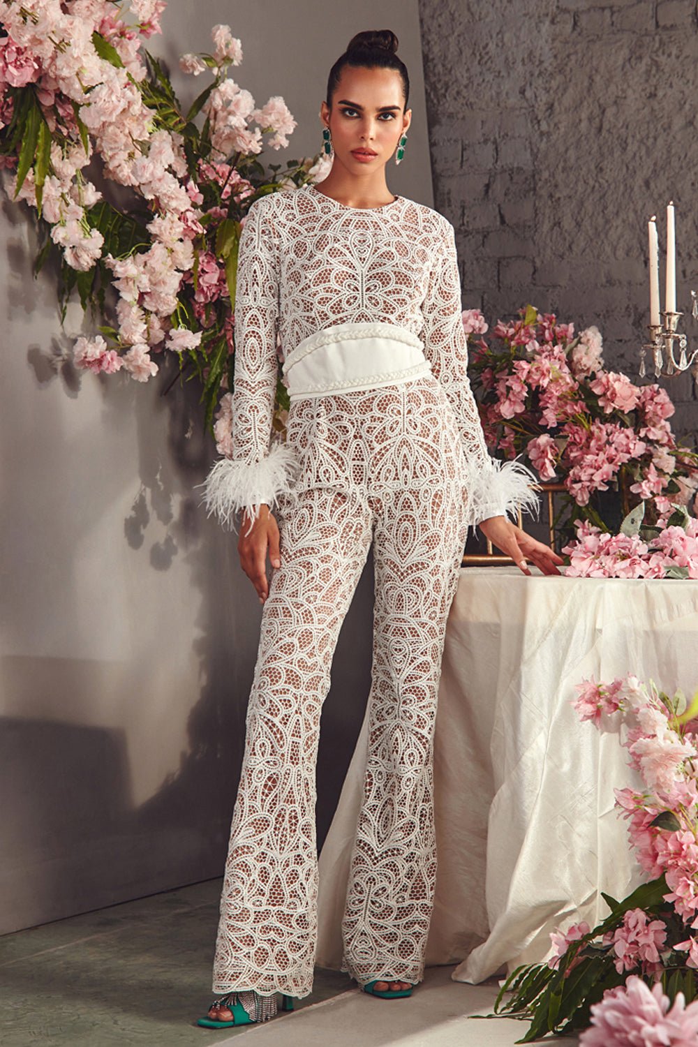 White Lace Jumpsuit - Zabella