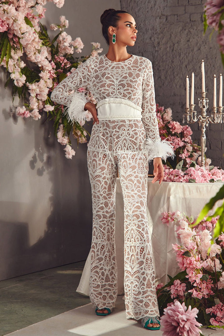 White Lace Jumpsuit - Zabella